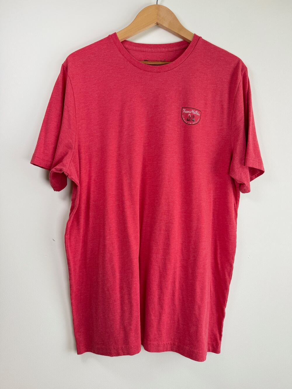 Travis Mathew Graphic T-Shirt Heather Red Crew Neck Sz XXL